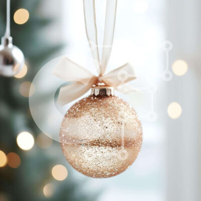 Intra Συλλεκτικό Ξύλινο Παζλ Plywood  4mm - Χρυσή Glitter Ball Κρεμαστή διακόσμηση για την εορταστική περίοδο Σε Ξύλινο Κουτί - Διαστάσεις: 10x10 cm – 25 κομμάτια - Image 1