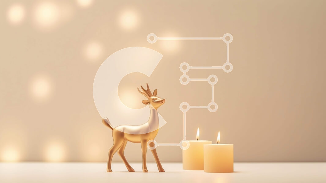 Intra Συλλεκτικό Ξύλινο Παζλ Plywood  4mm - Χρυσό ειδώλιο ελαφιού με αναμμένα κεριά στο φόντο Σε Ξύλινο Κουτί - Διαστάσεις Puzzle: 10x10 cm – 25 κομμάτια