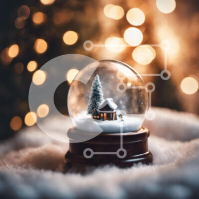 Intra Συλλεκτικό Ξύλινο Παζλ Plywood  4mm - Σφαίρα χιονιού με διακοσμητικό σπίτι μέσα Σε Ξύλινο Κουτί - Διαστάσεις: 10x10 cm – 25 κομμάτια - Image 1