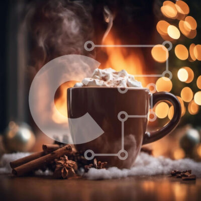 Intra Συλλεκτικό Ξύλινο Παζλ Plywood  4mm - Γιορτινό Ζεστό Κακάο δίπλα στο Τζάκι με Χριστουγεννιάτικα Διακοσμητικά Σε Ξύλινο Κουτί - Διαστάσεις Puzzle: 10x10 cm – 25 κομμάτια - Image 1