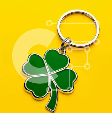 Intra Συλλεκτικό Ξύλινο Παζλ Plywood 4mm - Μπρελόκ Irish Clover σε κίτρινο φόντο Σε Ξύλινο Κουτί - Διαστάσεις Puzzle: 10x10 cm – 25 κομμάτια - Image 1