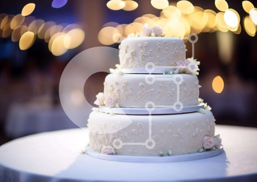 Intra Συλλεκτικό Ξύλινο Παζλ Plywood  4mm - Κομψή γαμήλια τούρτα με κεριά και κρασί στο τραπέζι Σε Ξύλινο Κουτί - Διαστάσεις: 10x10 cm – 25 κομμάτια