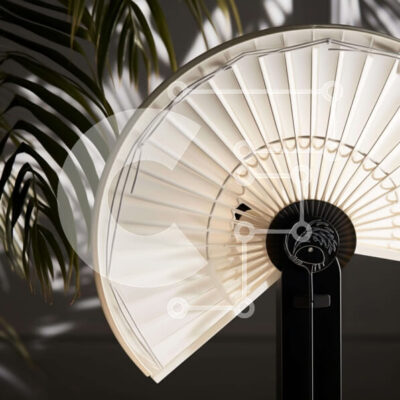 Intra Συλλεκτικό Ξύλινο Παζλ Plywood  4mm - Μεγάλη λευκή βεντάλια με φόντο φοίνικα Σε Ξύλινο Κουτί - Διαστάσεις Puzzle: 10x10 cm – 25 κομμάτια - Image 1