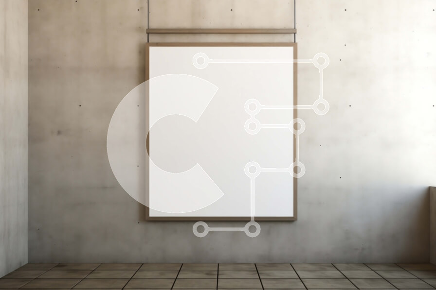 Intra Συλλεκτικό Ξύλινο Παζλ Plywood  4mm - Κενός λευκός καμβάς σε τσιμεντένιο τοίχο Σε Ξύλινο Κουτί - Διαστάσεις Puzzle: 10x10 cm – 25 κομμάτια - Image 1