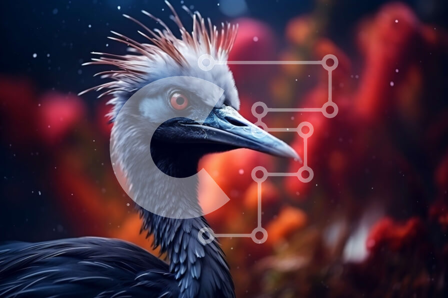 Intra Συλλεκτικό Ξύλινο Παζλ Plywood  4mm - Μαύρο πουλί με μακρύ κυρτό ράμφος και κόκκινα μάτια Σε Ξύλινο Κουτί - Διαστάσεις: 10x10 cm – 25 κομμάτια