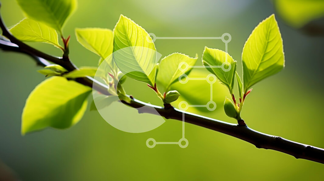 Intra Συλλεκτικό Ξύλινο Παζλ Plywood  4mm - Κοντινό πλάνο των πράσινων φύλλων σε ένα κλαδί δέντρου Σε Ξύλινο Κουτί - Διαστάσεις: 10x10 cm – 25 κομμάτια