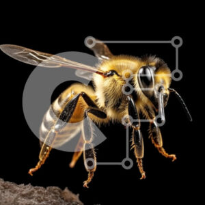 Intra Συλλεκτικό Ξύλινο Παζλ Plywood  4mm - Όμορφη εικόνα μιας μέλισσας που στηρίζεται σε ένα κομμάτι ξύλο Σε Ξύλινο Κουτί - Διαστάσεις: 10x10 cm – 25 κομμάτια