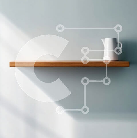 Intra Συλλεκτικό Ξύλινο Παζλ Plywood 4mm - Άνετο και μίνιμαλ εσωτερικό με λευκή κεραμική κούπα σε ξύλινο ράφι Σε Ξύλινο Κουτί - Διαστάσεις Puzzle: 10x10 cm – 25 κομμάτια - Image 1