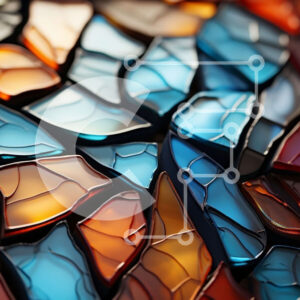 Intra Συλλεκτικό Ξύλινο Παζλ Plywood  4mm - Ζωντανά έργα τέχνης από βιτρό με στροβιλισμένα χρώματα Σε Ξύλινο Κουτί - Διαστάσεις Puzzle: 10x10 cm – 25 κομμάτια