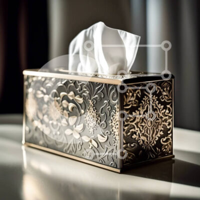 Intra Συλλεκτικό Ξύλινο Παζλ Plywood  4mm - Κομψό μαύρο και χρυσό χαρτομάντιλο με περίπλοκα σχέδια Σε Ξύλινο Κουτί - Διαστάσεις Puzzle: 10x10 cm – 25 κομμάτια - Image 1