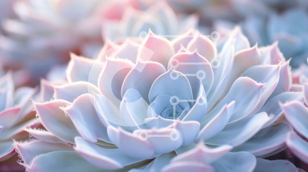 Intra Συλλεκτικό Ξύλινο Παζλ Plywood  4mm - Κοντινό πλάνο του παχύφυτου με λευκά και ροζ λουλούδια Σε Ξύλινο Κουτί - Διαστάσεις: 10x10 cm – 25 κομμάτια