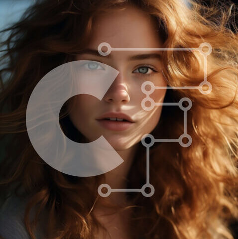 Intra Συλλεκτικό Ξύλινο Παζλ Plywood  4mm - Πορτρέτο μιας γυναίκας με μακριά σγουρά κόκκινα μαλλιά και καστανά μάτια Σε Ξύλινο Κουτί - Διαστάσεις Puzzle: 10x10 cm – 25 κομμάτια - Image 1