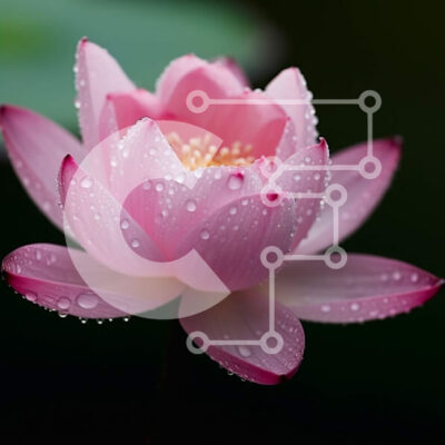 Intra Συλλεκτικό Ξύλινο Παζλ Plywood  4mm - Εκπληκτικό ροζ λουλούδι λωτού με σταγονίδια νερού στα πέταλά του Σε Ξύλινο Κουτί - Διαστάσεις: 10x10 cm – 25 κομμάτια - Image 1