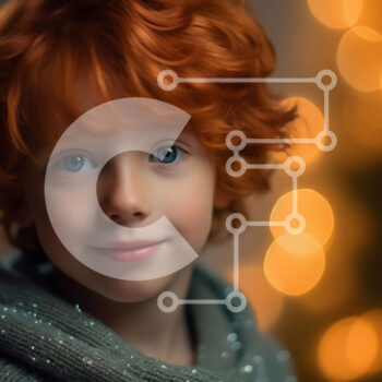 Intra Συλλεκτικό Ξύλινο Παζλ Plywood  4mm - Αξιολάτρευτο αγόρι στέκεται μπροστά από το χριστουγεννιάτικο δέντρο με θολά φώτα Σε Ξύλινο Κουτί - Διαστάσεις: 10x10 cm – 25 κομμάτια - Image 1