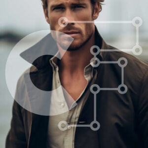 Intra Συλλεκτικό Ξύλινο Παζλ Plywood  4mm - Άνθρωπος δίπλα στο νερό με βάρκες στο φόντο Σε Ξύλινο Κουτί - Διαστάσεις Puzzle: 10x10 cm – 25 κομμάτια