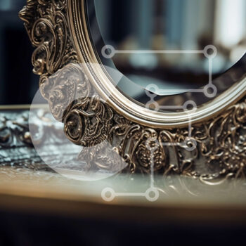 Intra Συλλεκτικό Ξύλινο Παζλ Plywood  4mm - Περίτεχνα σκαλισμένος επίχρυσος καθρέφτης για εσωτερικούς χώρους σπιτιού Σε Ξύλινο Κουτί - Διαστάσεις Puzzle: 10x10 cm – 25 κομμάτια - Image 1