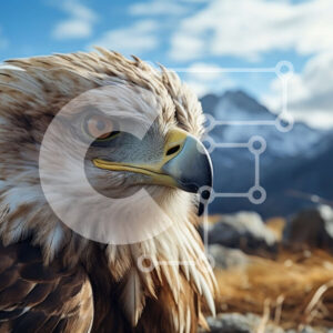 Intra Συλλεκτικό Ξύλινο Παζλ Plywood 4mm - Majestic Eagle σκαρφαλωμένος στο Rocky Outcropping Σε Ξύλινο Κουτί - Διαστάσεις: 10x10 cm – 25 κομμάτια - Image 1