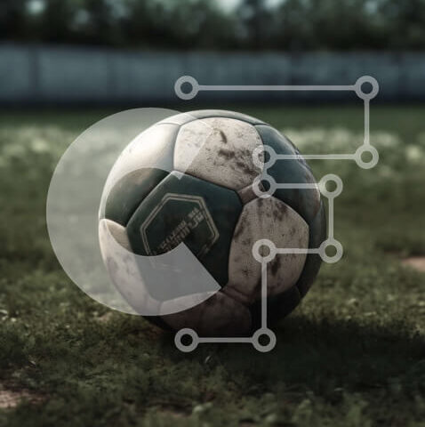 Intra Συλλεκτικό Ξύλινο Παζλ Plywood 4mm - Μπάλα ποδοσφαίρου στο χλοώδες πεδίο Στοκ Φωτογραφία Σε Ξύλινο Κουτί - Διαστάσεις Puzzle: 10x10 cm – 25 κομμάτια - Image 1