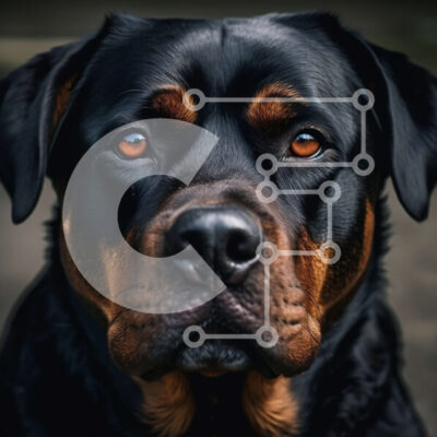 Intra Συλλεκτικό Ξύλινο Παζλ Plywood  4mm - Κοντινό πλάνο ενός σοβαρού μαύρου και καφέ σκύλου Σε Ξύλινο Κουτί - Διαστάσεις: 10x10 cm – 25 κομμάτια - Image 1