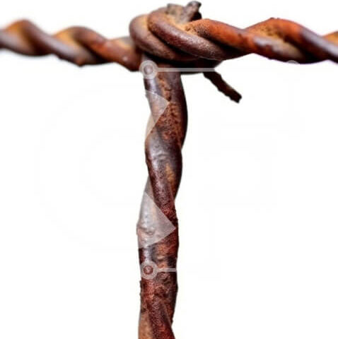 Intra Συλλεκτικό Ξύλινο Παζλ Plywood  4mm - Έντονος και επιβλητικός φράχτης από συρματοπλέγματα σε λευκό φόντο Σε Ξύλινο Κουτί - Διαστάσεις Puzzle: 10x10 cm – 25 κομμάτια - Image 1