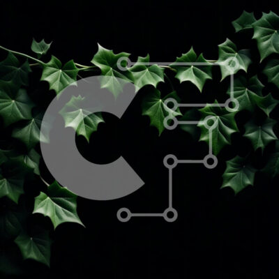 Intra Συλλεκτικό Ξύλινο Παζλ Plywood  4mm - Όμορφη εικόνα πράσινου αμπέλου με φύλλα σε μαύρο φόντο Σε Ξύλινο Κουτί - Διαστάσεις: 10x10 cm – 25 κομμάτια - Image 1