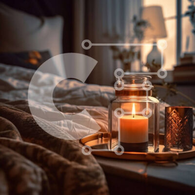 Intra Συλλεκτικό Ξύλινο Παζλ Plywood 4mm - Όμορφο υπνοδωμάτιο με εκπληκτική θέα στην πόλη Σε Ξύλινο Κουτί - Διαστάσεις Puzzle: 10x10 cm – 25 κομμάτια - Image 1