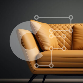 Intra Συλλεκτικό Ξύλινο Παζλ Plywood  4mm - Μοντέρνος πορτοκαλί δερμάτινος καναπές με καπιτονέ σχέδιο Σε Ξύλινο Κουτί - Διαστάσεις Puzzle: 10x10 cm – 25 κομμάτια - Image 1