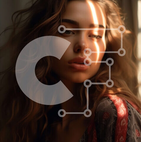 Intra Συλλεκτικό Ξύλινο Παζλ Plywood  4mm - Όμορφη εικόνα νεαρής γυναίκας με κόκκινο και μαύρο λουλουδάτο μοτίβο κορυφής που στέκεται μπροστά από το παράθυρο Σε Ξύλινο Κουτί - Διαστάσεις Puzzle: 10x10 cm – 25 κομμάτια - Image 1