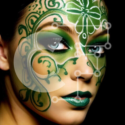 Intra Συλλεκτικό Ξύλινο Παζλ Plywood  4mm - Κομψό μακιγιάζ ημέρας του Αγίου Πατρικίου με σχέδιο τριφύλλι Σε Ξύλινο Κουτί - Διαστάσεις Puzzle: 10x10 cm – 25 κομμάτια - Image 1