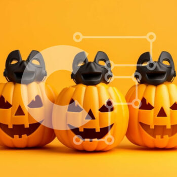 Intra Συλλεκτικό Ξύλινο Παζλ Plywood  4mm - Φανάρια Jack-o'-Halloween σε πορτοκαλί φόντο Σε Ξύλινο Κουτί - Διαστάσεις Puzzle: 10x10 cm – 25 κομμάτια - Image 1