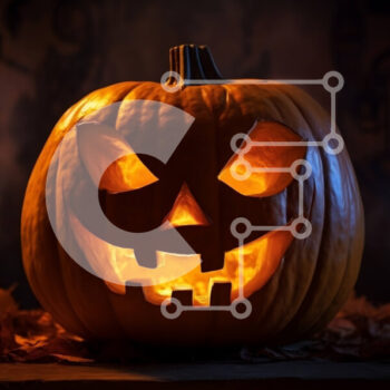 Intra Συλλεκτικό Ξύλινο Παζλ Plywood  4mm - Σκαλισμένη και αναμμένη κολοκύθα στο σκοτάδι Σε Ξύλινο Κουτί - Διαστάσεις Puzzle: 10x10 cm – 25 κομμάτια - Image 1