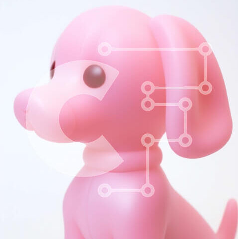 Intra Συλλεκτικό Ξύλινο Παζλ Plywood 4mm - Ροζ-παιχνιδόσκυλο που κάθεται σε υπόλευκο φόντο Σε Ξύλινο Κουτί - Διαστάσεις: 10x10 cm – 25 κομμάτια - Image 1