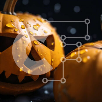 Intra Συλλεκτικό Ξύλινο Παζλ Plywood  4mm - Τρομακτικές κολοκύθες αποκριών με σταγονίδια νερού Σε Ξύλινο Κουτί - Διαστάσεις Puzzle: 10x10 cm – 25 κομμάτια - Image 1