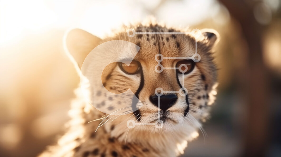 Intra Συλλεκτικό Ξύλινο Παζλ Plywood  4mm - Κοντινό πλάνο ενός τσιτάχ με κλειστά μάτια Σε Ξύλινο Κουτί - Διαστάσεις: 10x10 cm – 25 κομμάτια