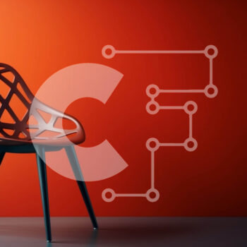 Intra Συλλεκτικό Ξύλινο Παζλ Plywood  4mm - Μοντέρνα καρέκλα σε πορτοκαλί τοίχο Σε Ξύλινο Κουτί - Διαστάσεις Puzzle: 10x10 cm – 25 κομμάτια - Image 1