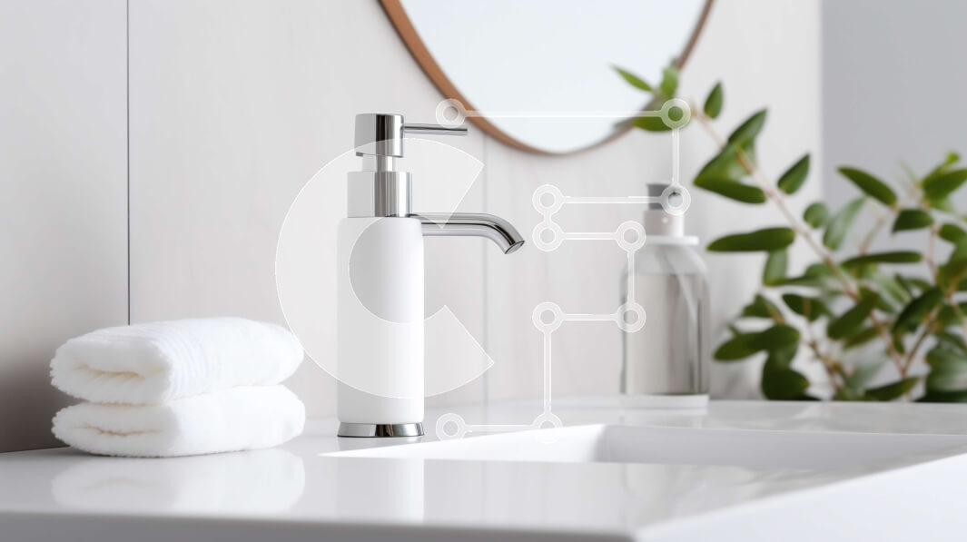 Intra Συλλεκτικό Ξύλινο Παζλ Plywood  4mm - Μοντέρνος νεροχύτης μπάνιου με λευκή πορσελάνινη λεκάνη και βρύση χρωμίου Σε Ξύλινο Κουτί - Διαστάσεις Puzzle: 10x10 cm – 25 κομμάτια