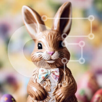 Intra Συλλεκτικό Ξύλινο Παζλ Plywood  4mm - Αξιολάτρευτο άγαλμα λαγουδάκι του Πάσχα με πολύχρωμα αυγά Σε Ξύλινο Κουτί - Διαστάσεις: 10x10 cm – 25 κομμάτια - Image 1