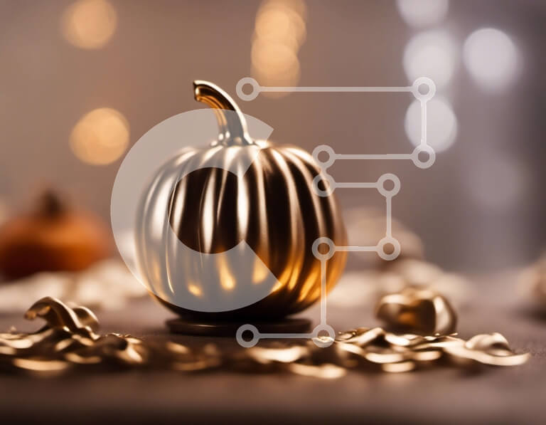 Intra Συλλεκτικό Ξύλινο Παζλ Plywood  4mm - Χρυσή κολοκύθα και νομίσματα σε ένα τραπέζι Σε Ξύλινο Κουτί - Διαστάσεις Puzzle: 10x10 cm – 25 κομμάτια