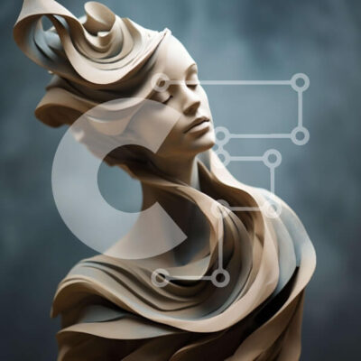 Intra Συλλεκτικό Ξύλινο Παζλ Plywood  4mm - Γλυπτό μιας γυναίκας με ρέοντα μαλλιά και γαλήνια έκφραση Σε Ξύλινο Κουτί - Διαστάσεις Puzzle: 10x10 cm – 25 κομμάτια - Image 1