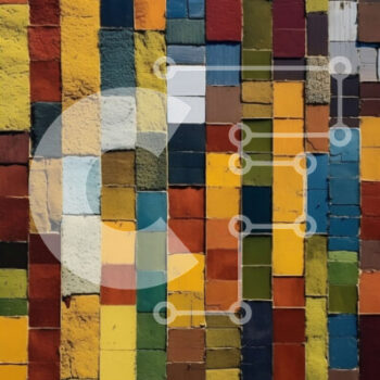 Intra Συλλεκτικό Ξύλινο Παζλ Plywood  4mm - Πολύχρωμο τούβλο υφή φόντου Σε Ξύλινο Κουτί - Διαστάσεις Puzzle: 10x10 cm – 25 κομμάτια - Image 1