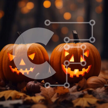 Intra Συλλεκτικό Ξύλινο Παζλ Plywood  4mm - Σκαλισμένες κολοκύθες στο φθινοπωρινό δάσος Σε Ξύλινο Κουτί - Διαστάσεις Puzzle: 10x10 cm – 25 κομμάτια - Image 1