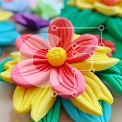 Intra Συλλεκτικό Ξύλινο Παζλ Plywood  4mm - Πολύχρωμη ανθοσυνθέσεις σε μαλακά υλικά Σε Ξύλινο Κουτί - Διαστάσεις: 10x10 cm – 25 κομμάτια - Image 1