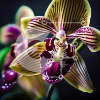 Intra Συλλεκτικό Ξύλινο Παζλ Plywood  4mm - Όμορφη κοντινή εικόνα μιας ριγέ ορχιδέας Σε Ξύλινο Κουτί - Διαστάσεις: 10x10 cm – 25 κομμάτια - Image 1