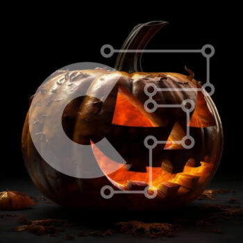 Intra Συλλεκτικό Ξύλινο Παζλ Plywood  4mm - Απόκοσμη σκαλιστή κολοκύθα με χαμόγελο Jack-o'-lantern Σε Ξύλινο Κουτί - Διαστάσεις: 10x10 cm – 25 κομμάτια - Image 1