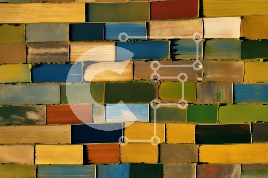 Intra Συλλεκτικό Ξύλινο Παζλ Plywood  4mm - Όμορφη εικόνα ενός πολύχρωμου και ξεπερασμένου τοίχου από τούβλα Σε Ξύλινο Κουτί - Διαστάσεις Puzzle: 10x10 cm – 25 κομμάτια