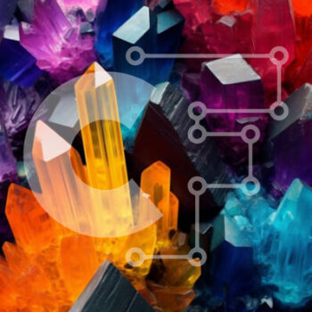 Intra Συλλεκτικό Ξύλινο Παζλ Plywood  4mm - Πολύχρωμα κρύσταλλα σε μαύρο φόντο - φωτογραφία αρχείου Σε Ξύλινο Κουτί - Διαστάσεις Puzzle: 10x10 cm – 25 κομμάτια - Image 1