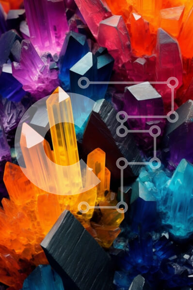 Intra Συλλεκτικό Ξύλινο Παζλ Plywood  4mm - Πολύχρωμα κρύσταλλα σε μαύρο φόντο - φωτογραφία αρχείου Σε Ξύλινο Κουτί - Διαστάσεις Puzzle: 10x10 cm – 25 κομμάτια