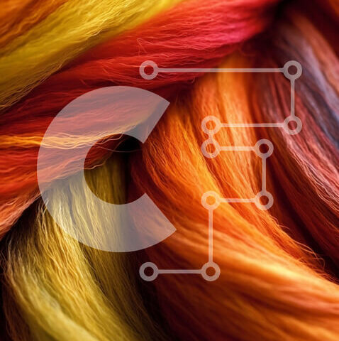 Intra Συλλεκτικό Ξύλινο Παζλ Plywood  4mm - Ζωντανή και πολύχρωμη στοίβα από νήματα από κοντά Σε Ξύλινο Κουτί - Διαστάσεις: 10x10 cm – 25 κομμάτια - Image 1