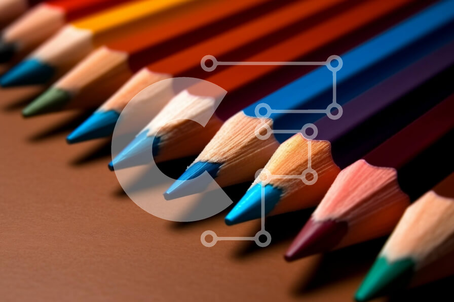 Intra Συλλεκτικό Ξύλινο Παζλ Plywood  4mm - Ζωντανή εικόνα με πολύχρωμα μολύβια σε μια σειρά Σε Ξύλινο Κουτί - Διαστάσεις: 10x10 cm – 25 κομμάτια