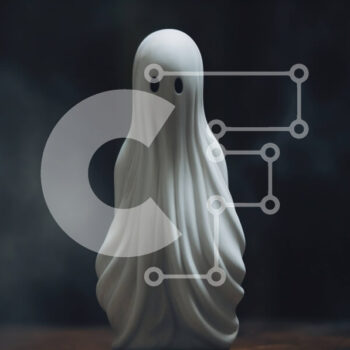 Intra Συλλεκτικό Ξύλινο Παζλ Plywood  4mm - Άσπρο ειδώλιο φάντασμα σε σκούρο φόντο Σε Ξύλινο Κουτί - Διαστάσεις Puzzle: 10x10 cm – 25 κομμάτια - Image 1